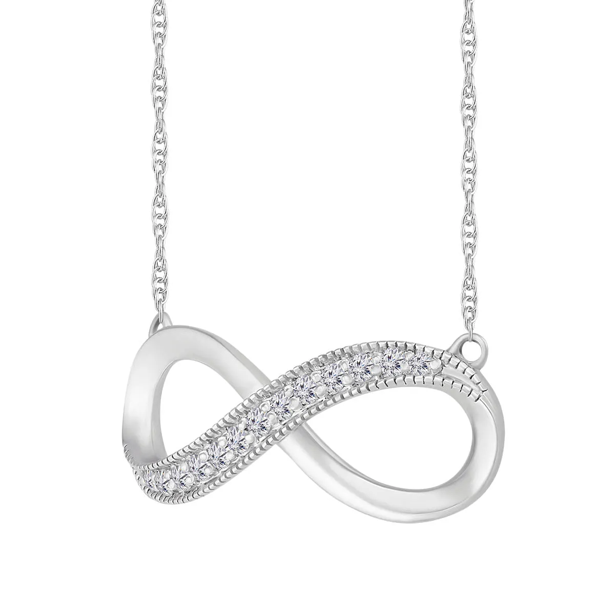 1/10 CTW Diamond Infinity 18-inch Pendant in 10KT White Gold