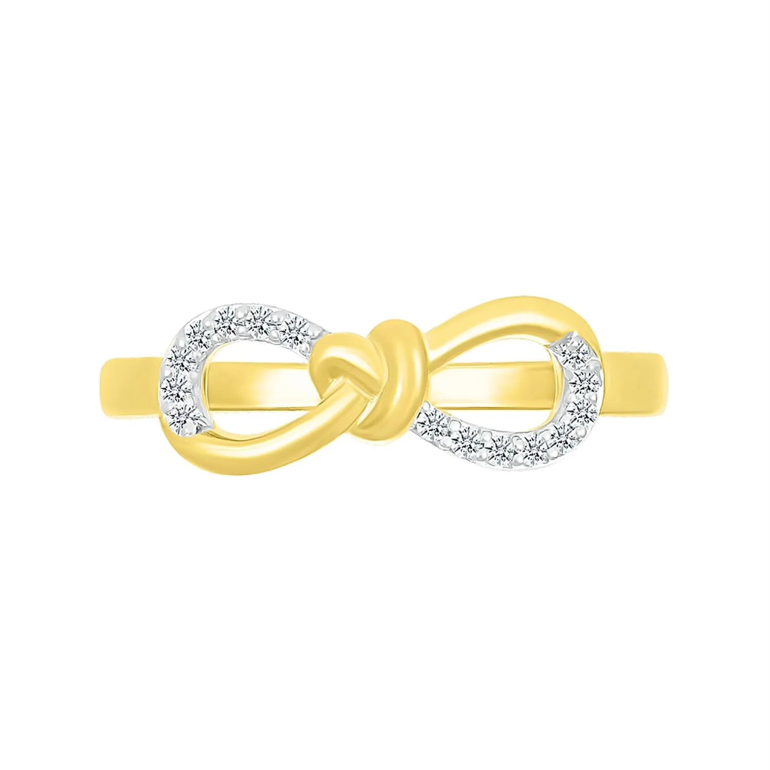 1/10 CTW Diamond Infinity Ring in 10KT Yellow Gold