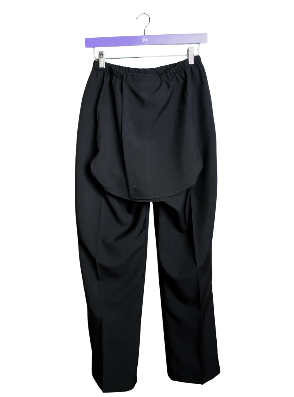 Adaptive Open Back Melange Texture Pants - Black