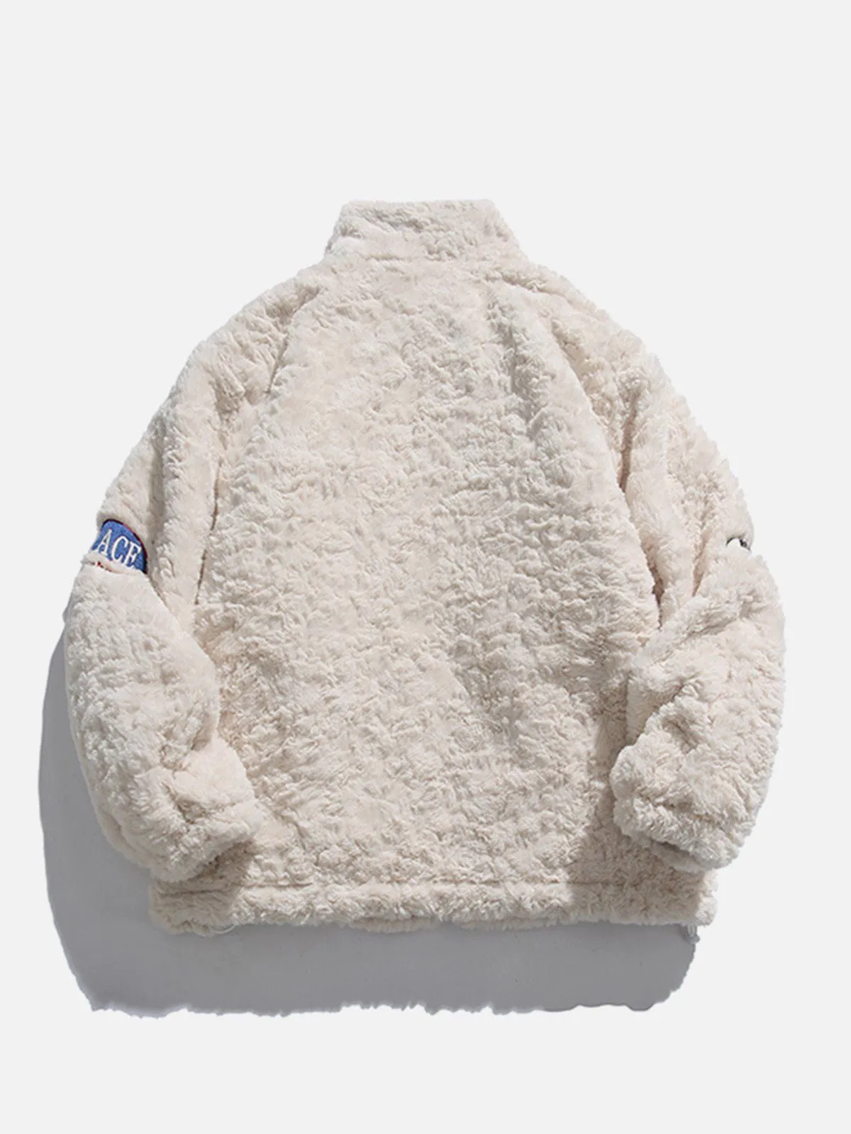 AlanBalen® - Embroidered Lettering Sherpa Coat