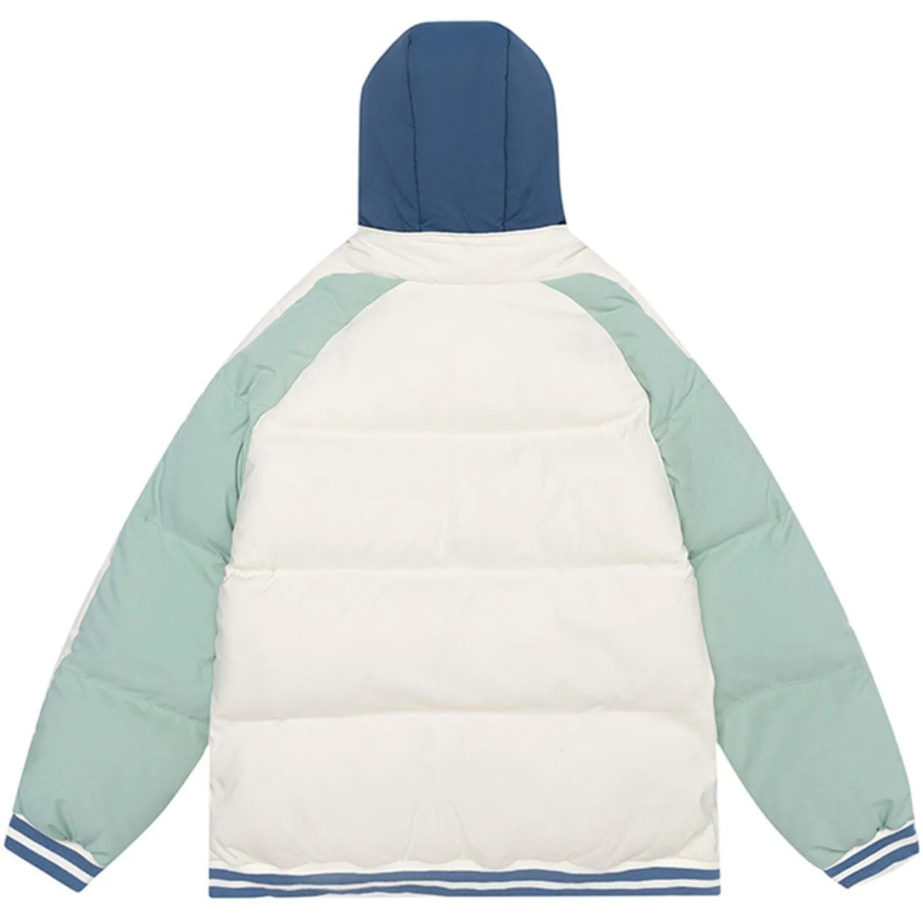 AlanBalen® - Flocking Letters Patchwork Hooded Winter Coat