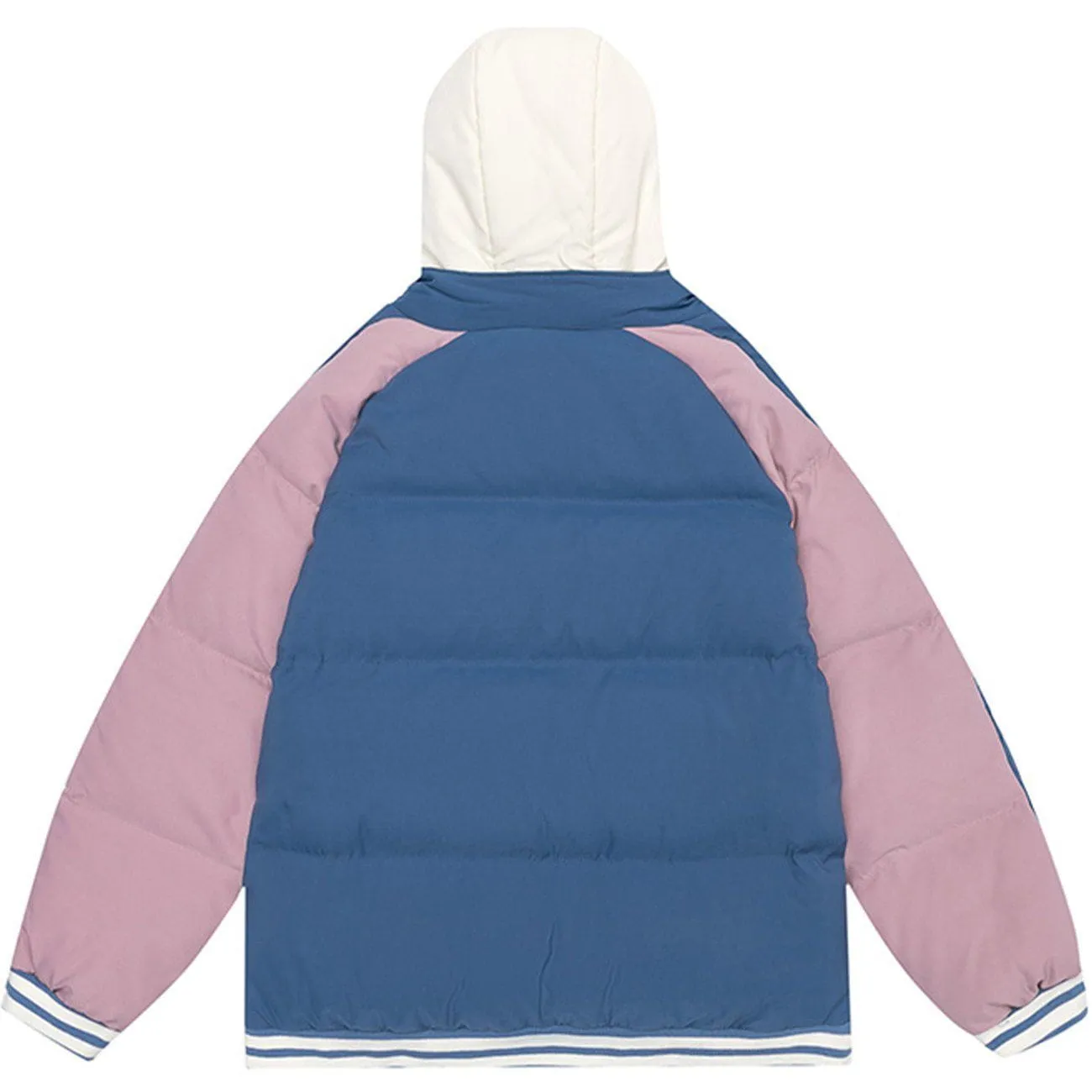 AlanBalen® - Flocking Letters Patchwork Hooded Winter Coat