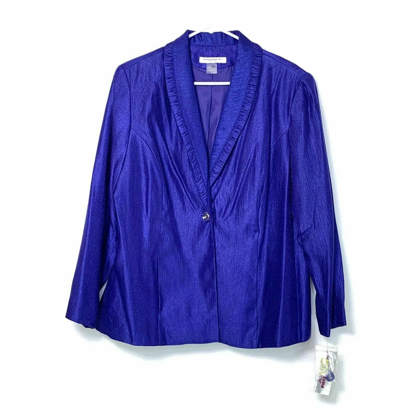 Allison Daley Petite Womens Size 14P Purple Jacket 1 Button