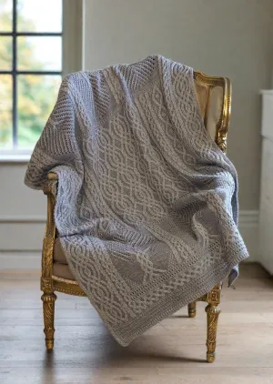 Aran Crafts Fairy Tree Merino Throw | Grey