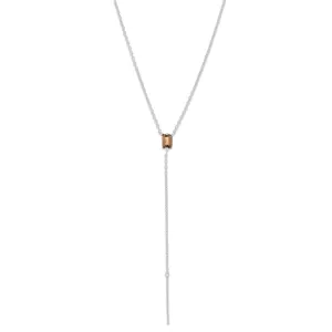 Baguette Lariat, Smokey Quartz, Silver