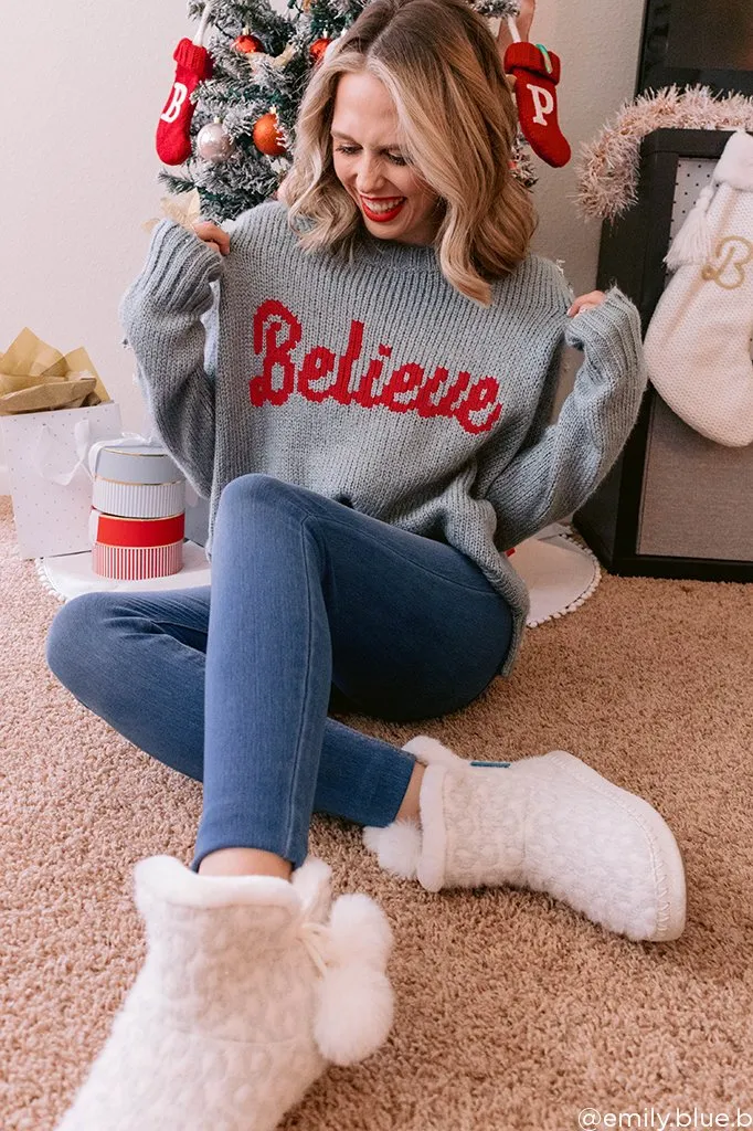 Believe Chunky Pullover Sweater