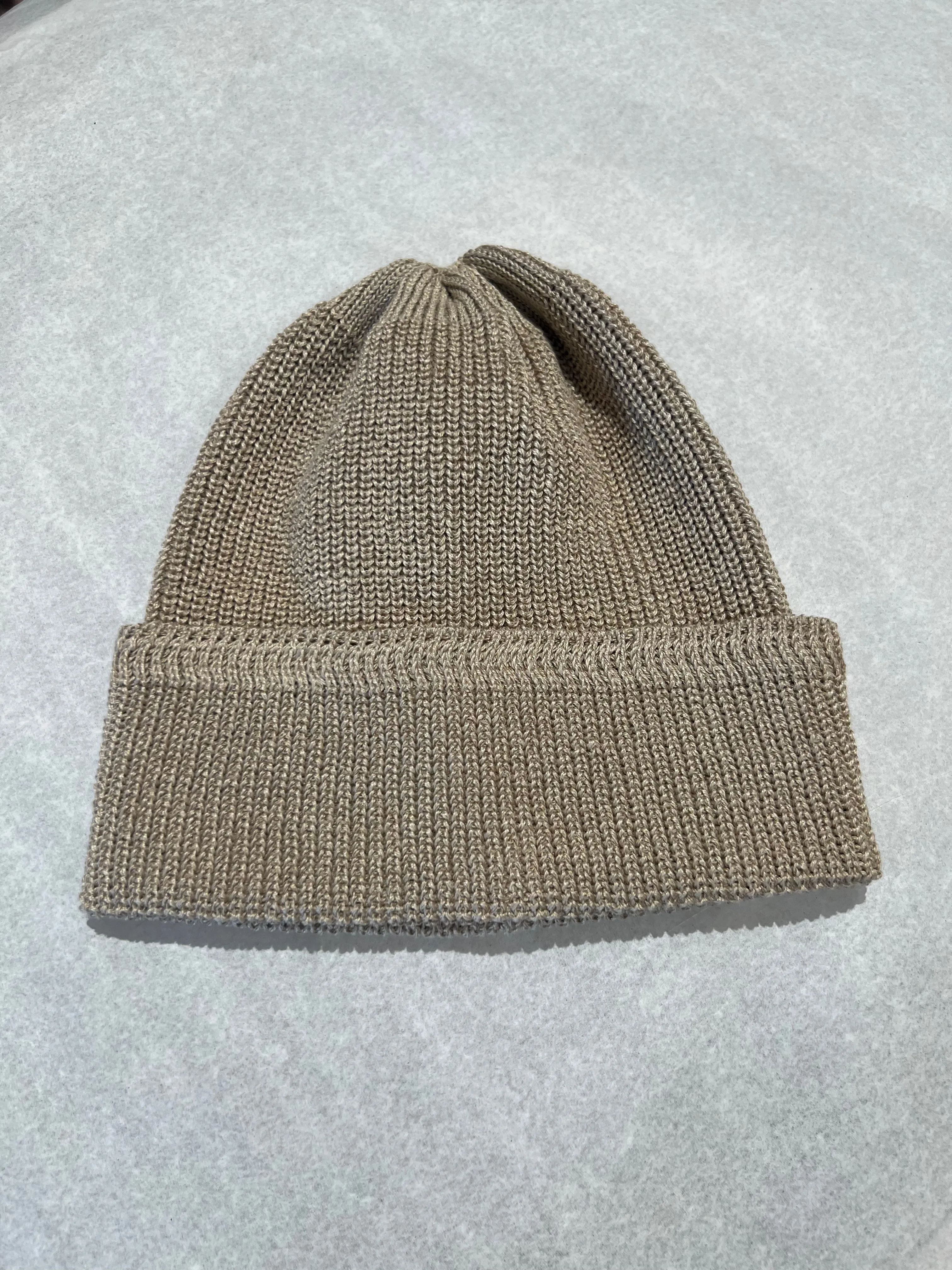 Cableami Natural Tan Linen Waffle Knit Cap