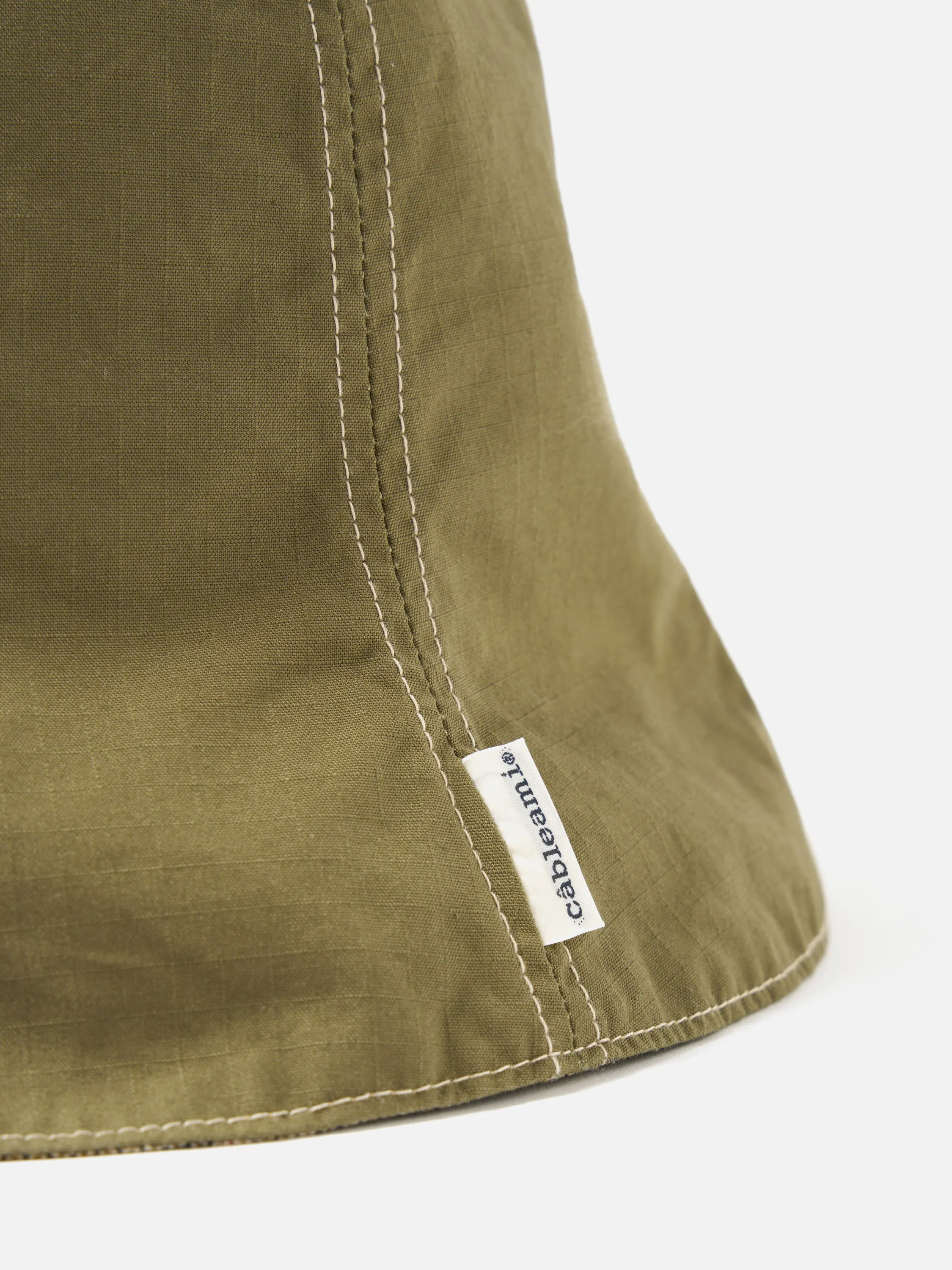 cableami® Reversible Tulip Hat in Olive/Beige Check Ripstop/Cordura