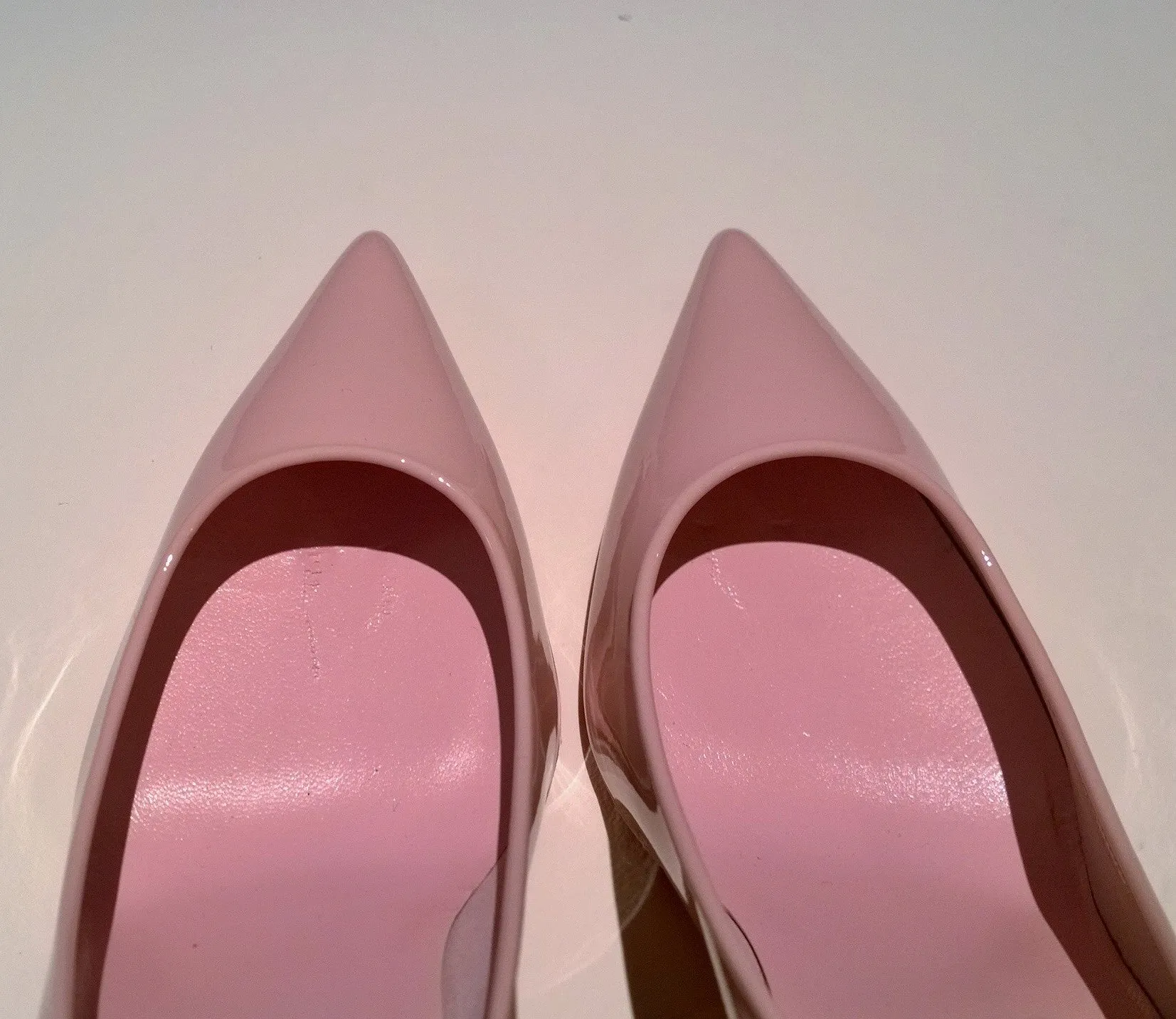 Christian Louboutin Sporty Kate 85 Pale Pink Patent Heels Lin Rosy