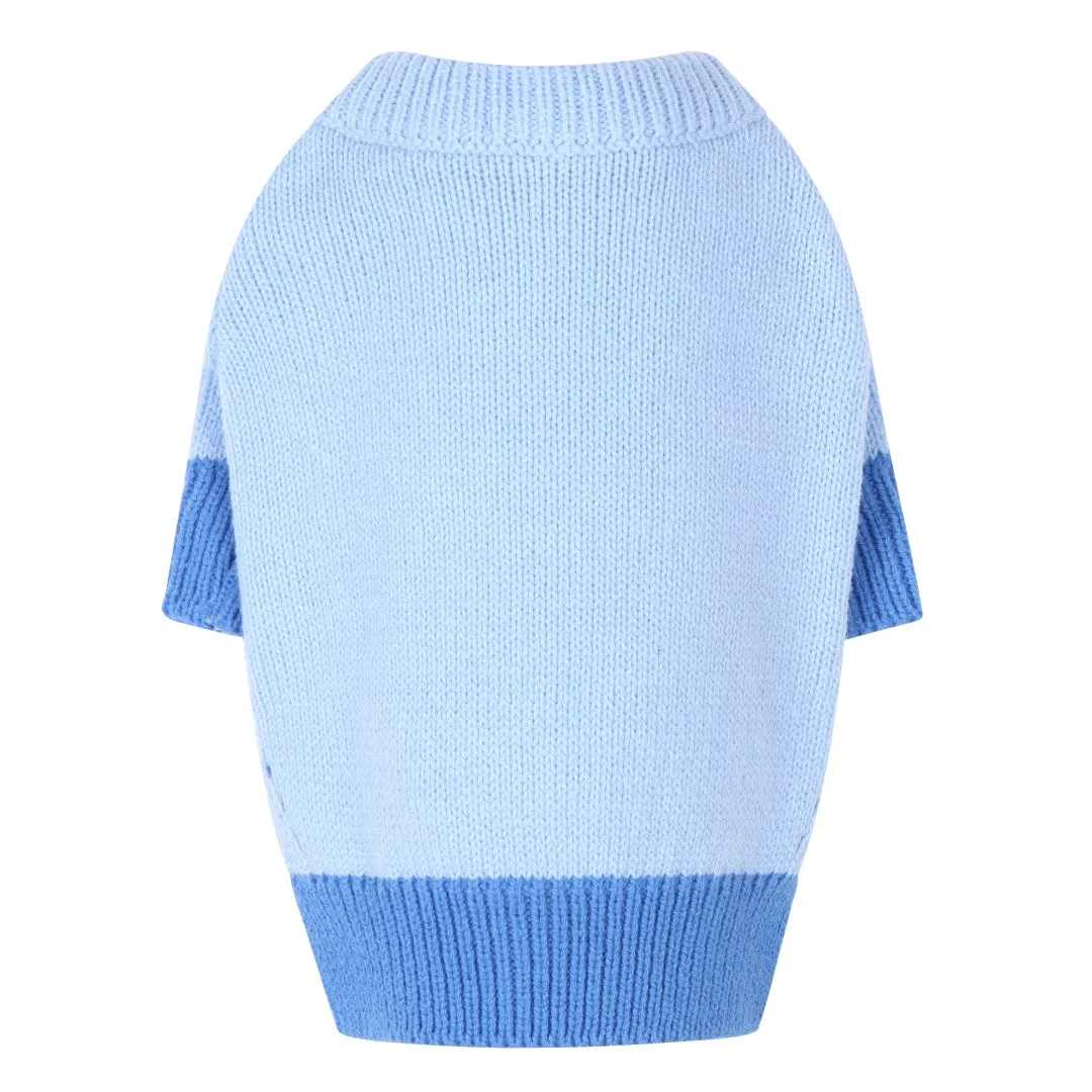 Color Block Pastel Crew Neck - Blue