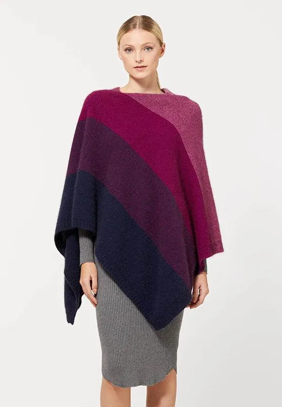 Cosy Colourful Merino Possum Silk Ombre Poncho