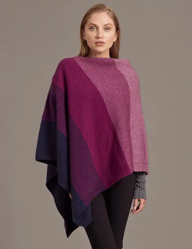 Cosy Colourful Merino Possum Silk Ombre Poncho