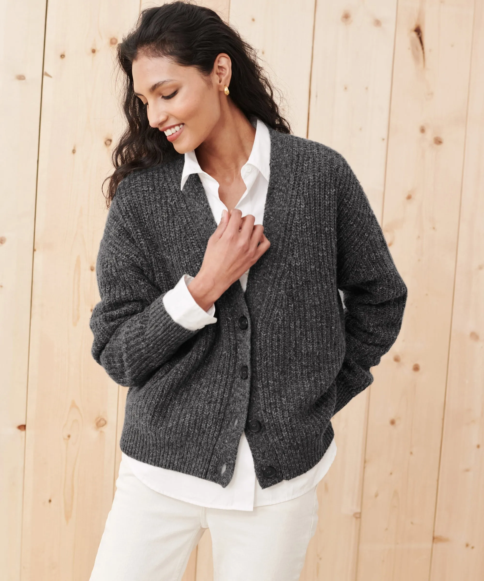 Cropped Cashmere Cocoon Cardigan