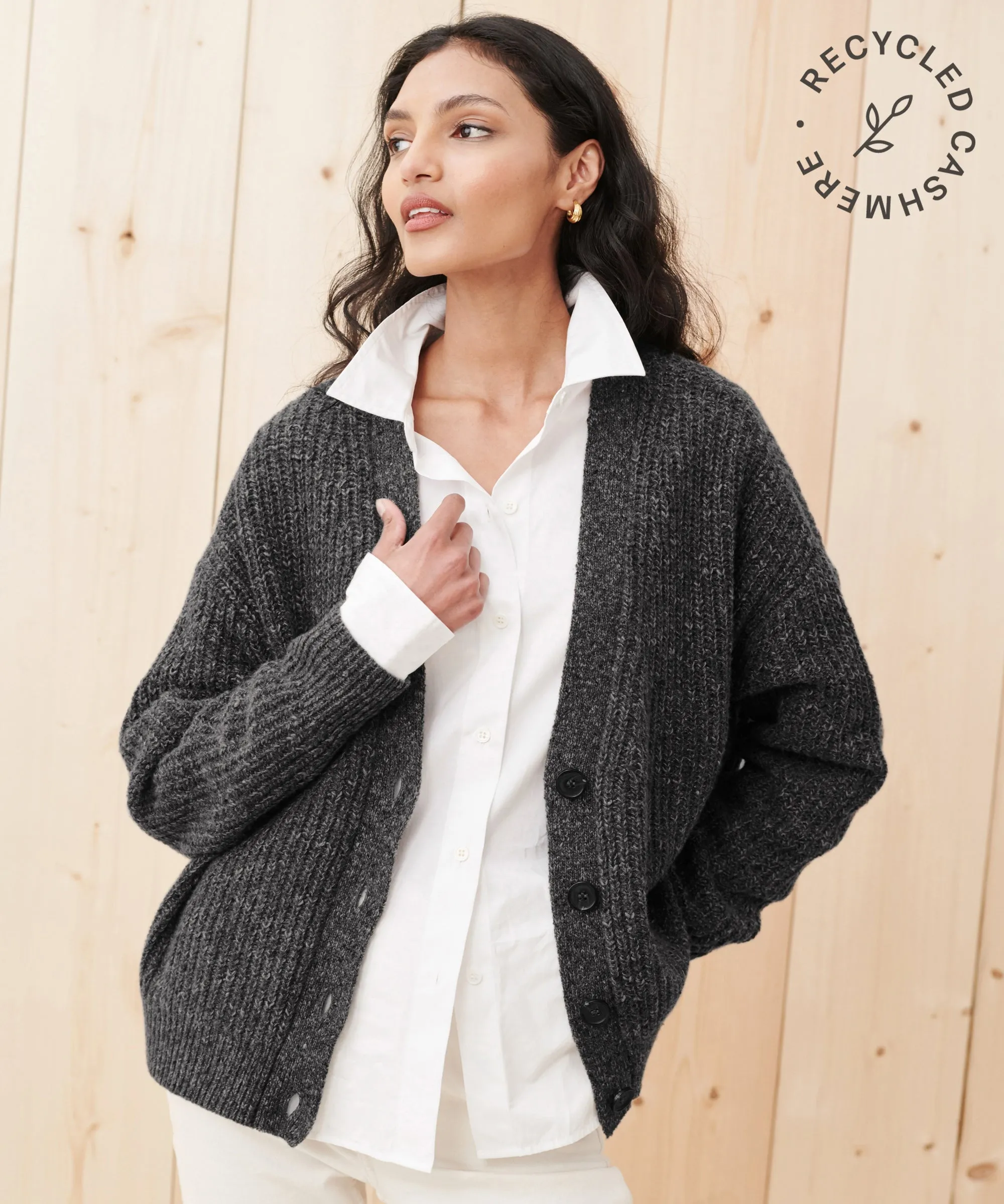 Cropped Cashmere Cocoon Cardigan