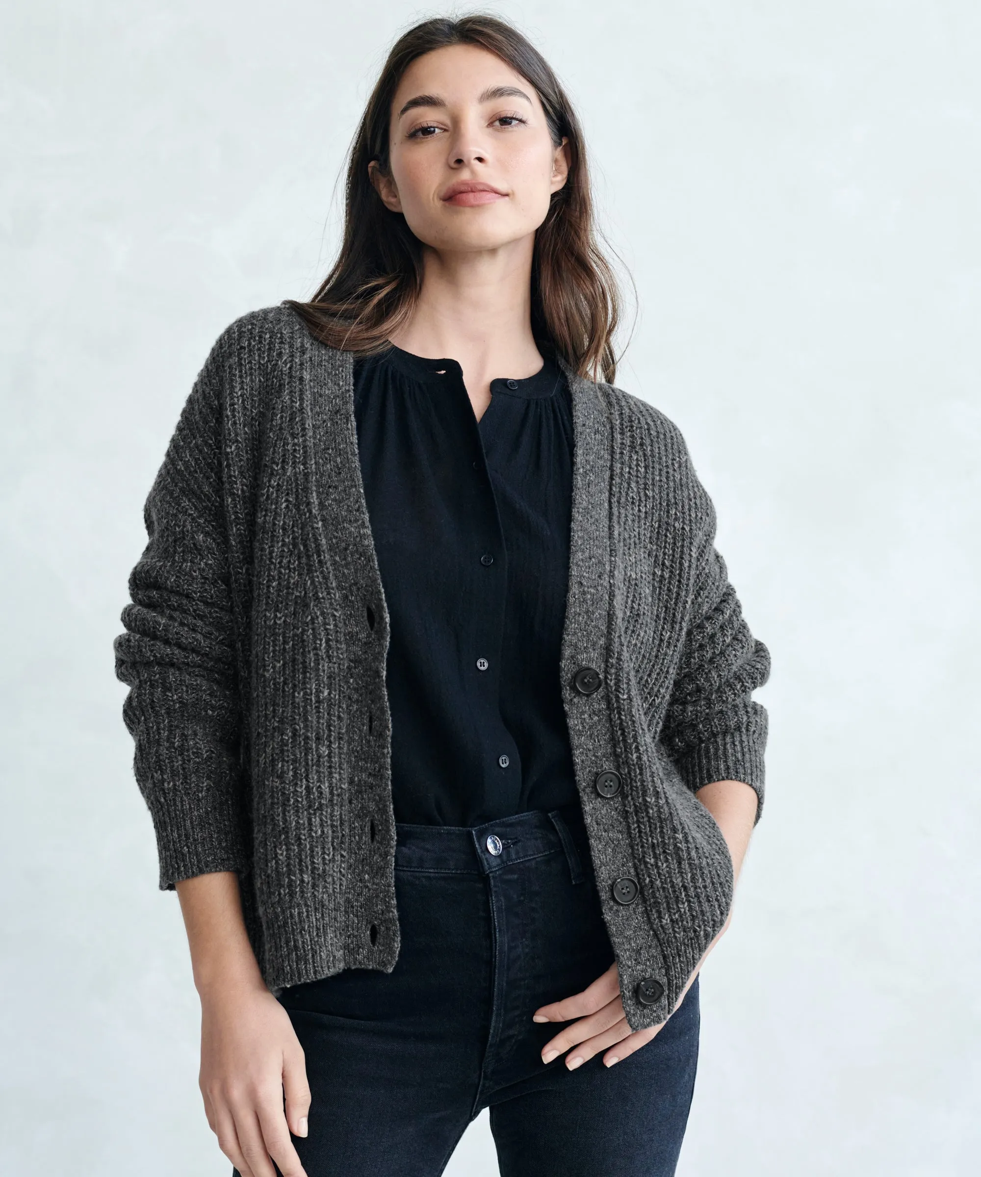 Cropped Cashmere Cocoon Cardigan