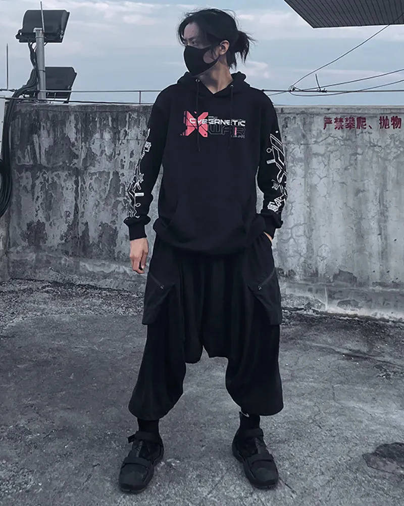 Cyberpunk Black Warrior Functional Hoodie