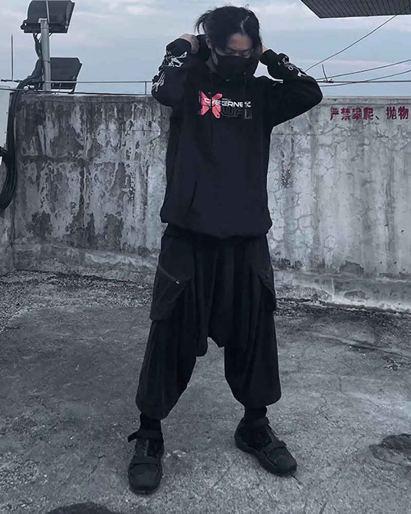 Cyberpunk Black Warrior Functional Hoodie