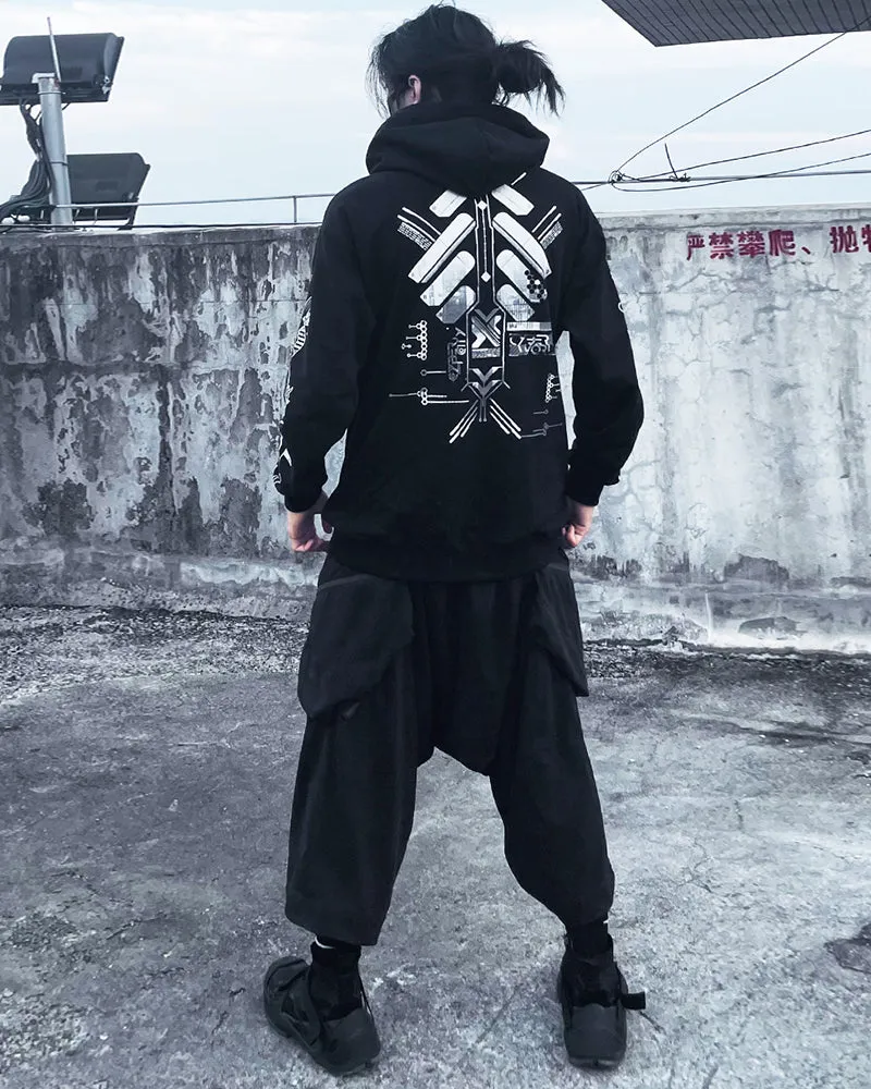 Cyberpunk Black Warrior Functional Hoodie