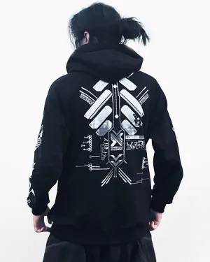 Cyberpunk Black Warrior Functional Hoodie