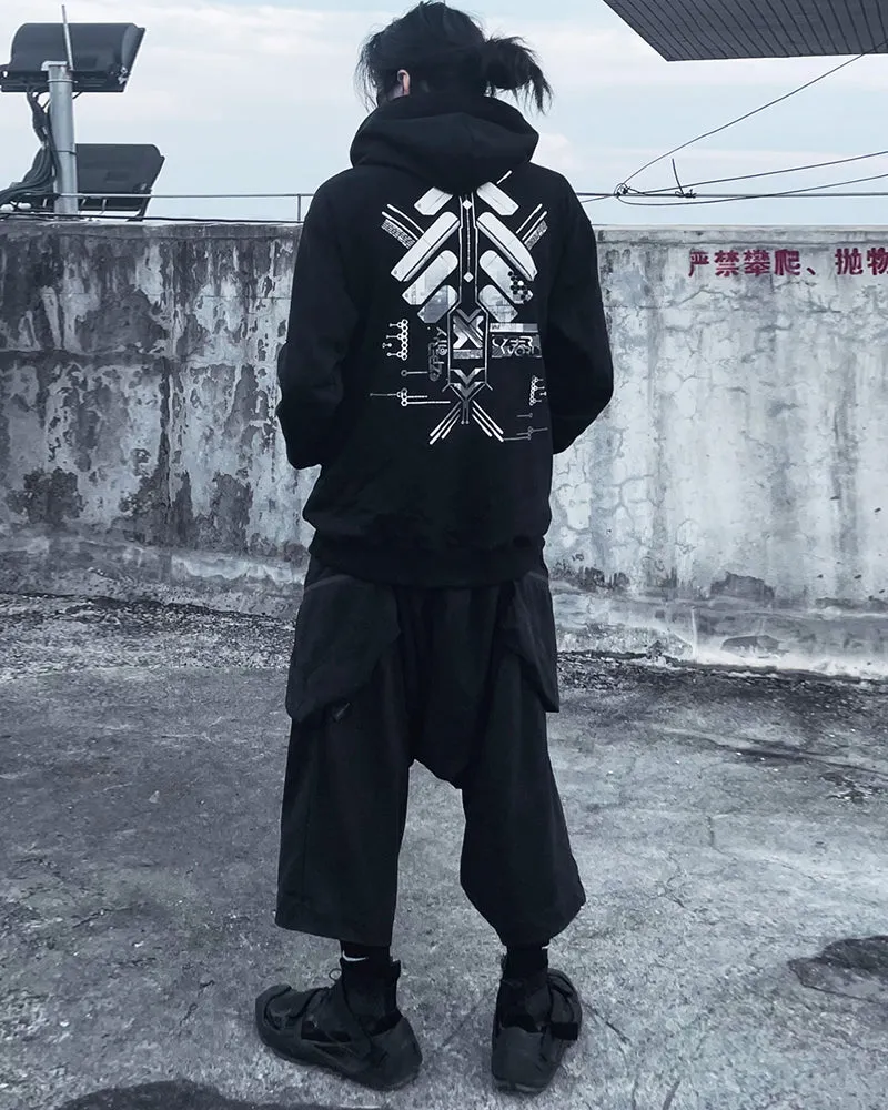 Cyberpunk Black Warrior Functional Hoodie