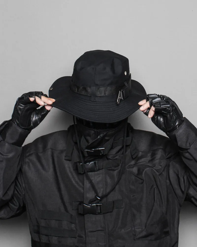 Cyberpunk Functional Drawstring Bucket Hat