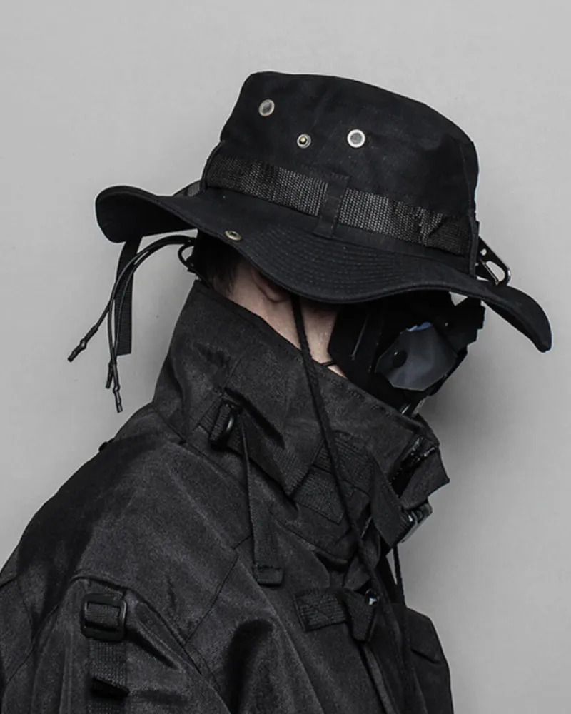 Cyberpunk Functional Drawstring Bucket Hat