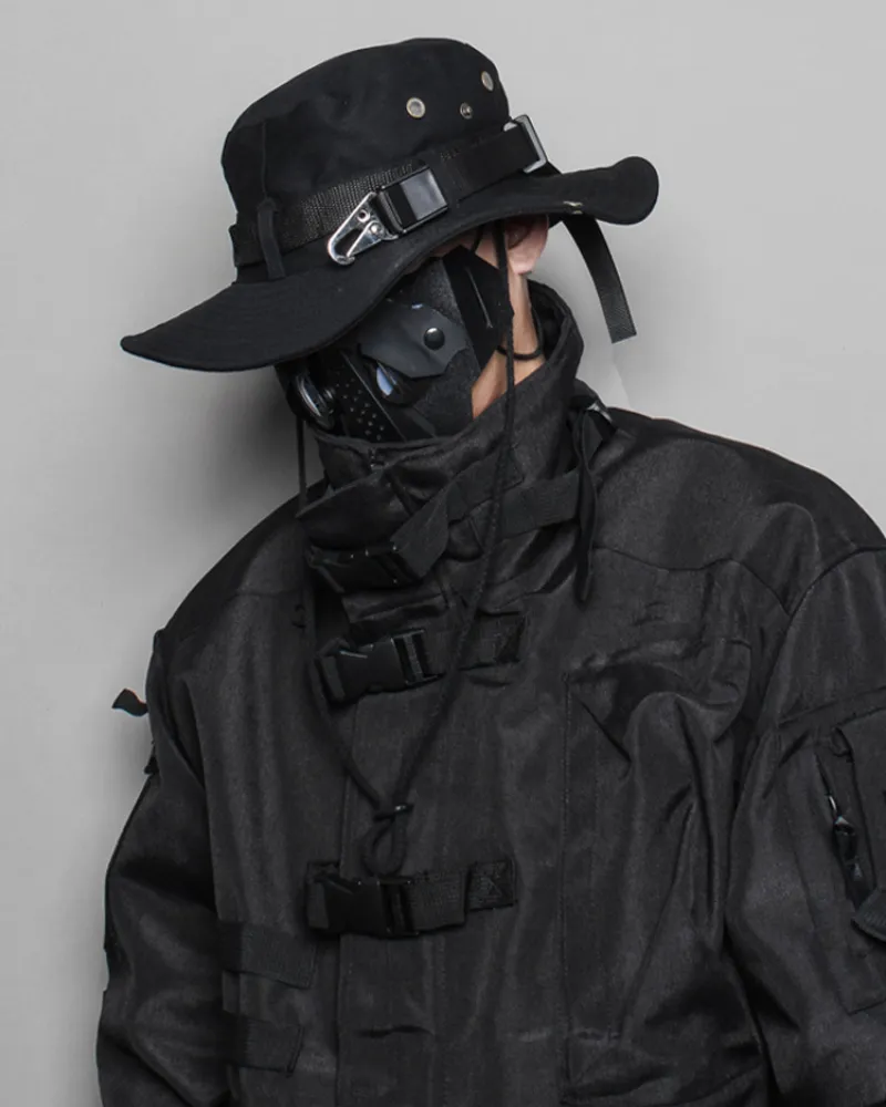 Cyberpunk Functional Drawstring Bucket Hat