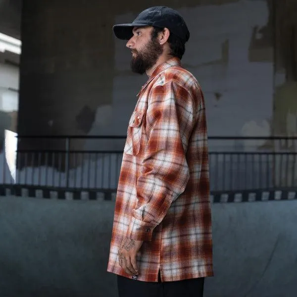 Dickies Skateboarding Ronnie Sandoval Brushed Flannel Shirt Burnt Ombre Plaid