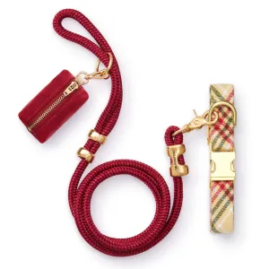 Eggnog Plaid Flannel Collar Walk Set