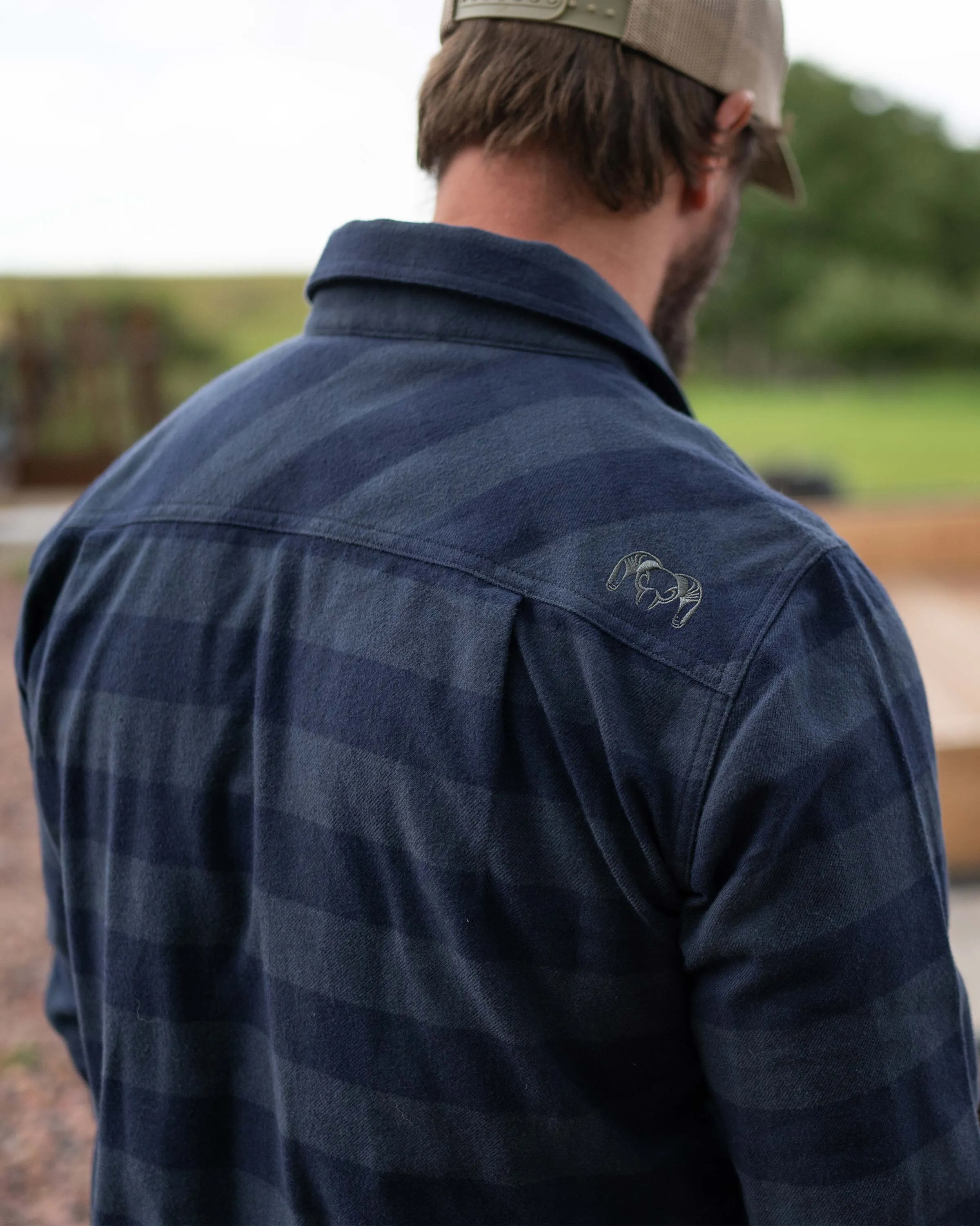 Field Flannel Shirt | Steel Blue Buffalo Check