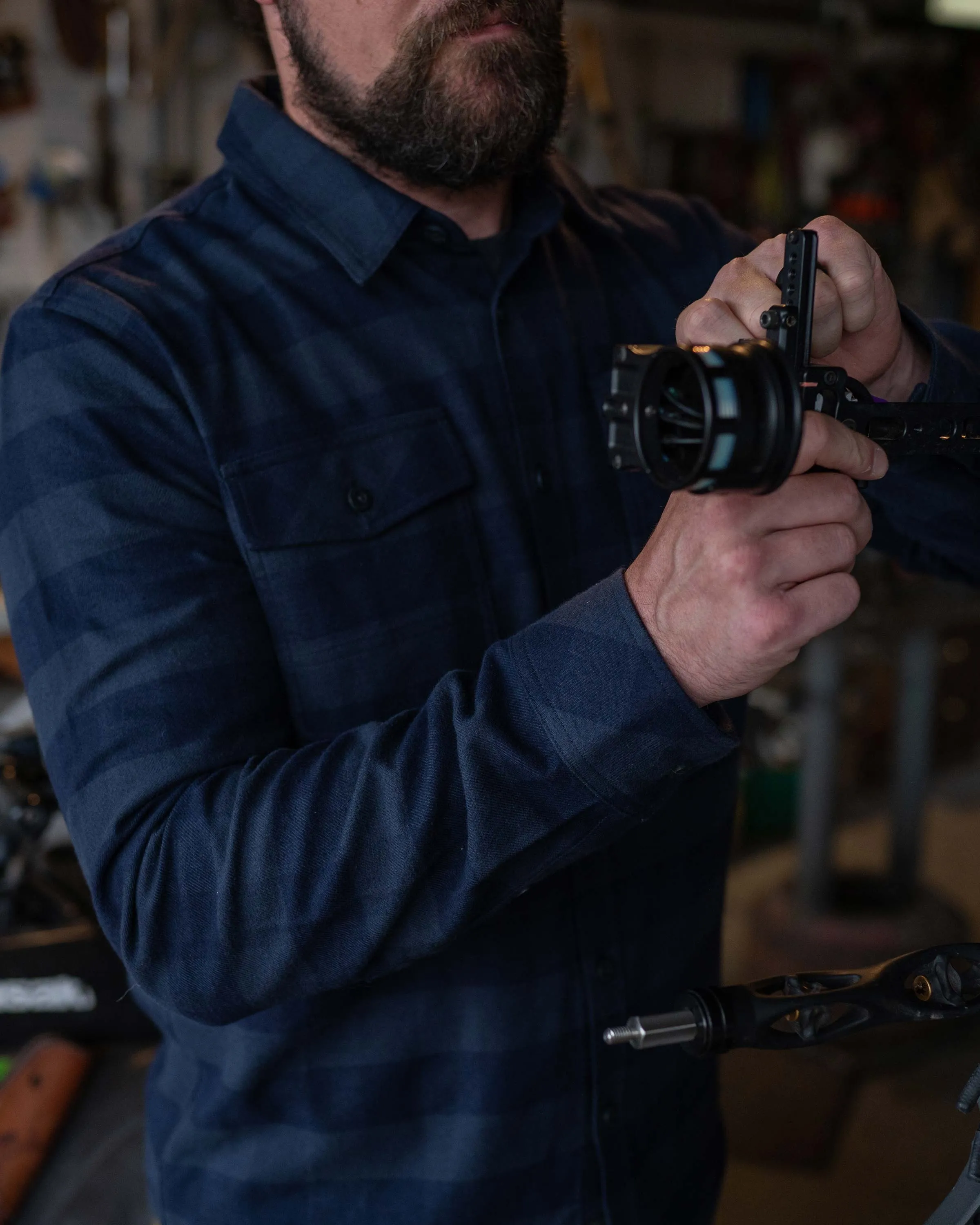 Field Flannel Shirt | Steel Blue Buffalo Check