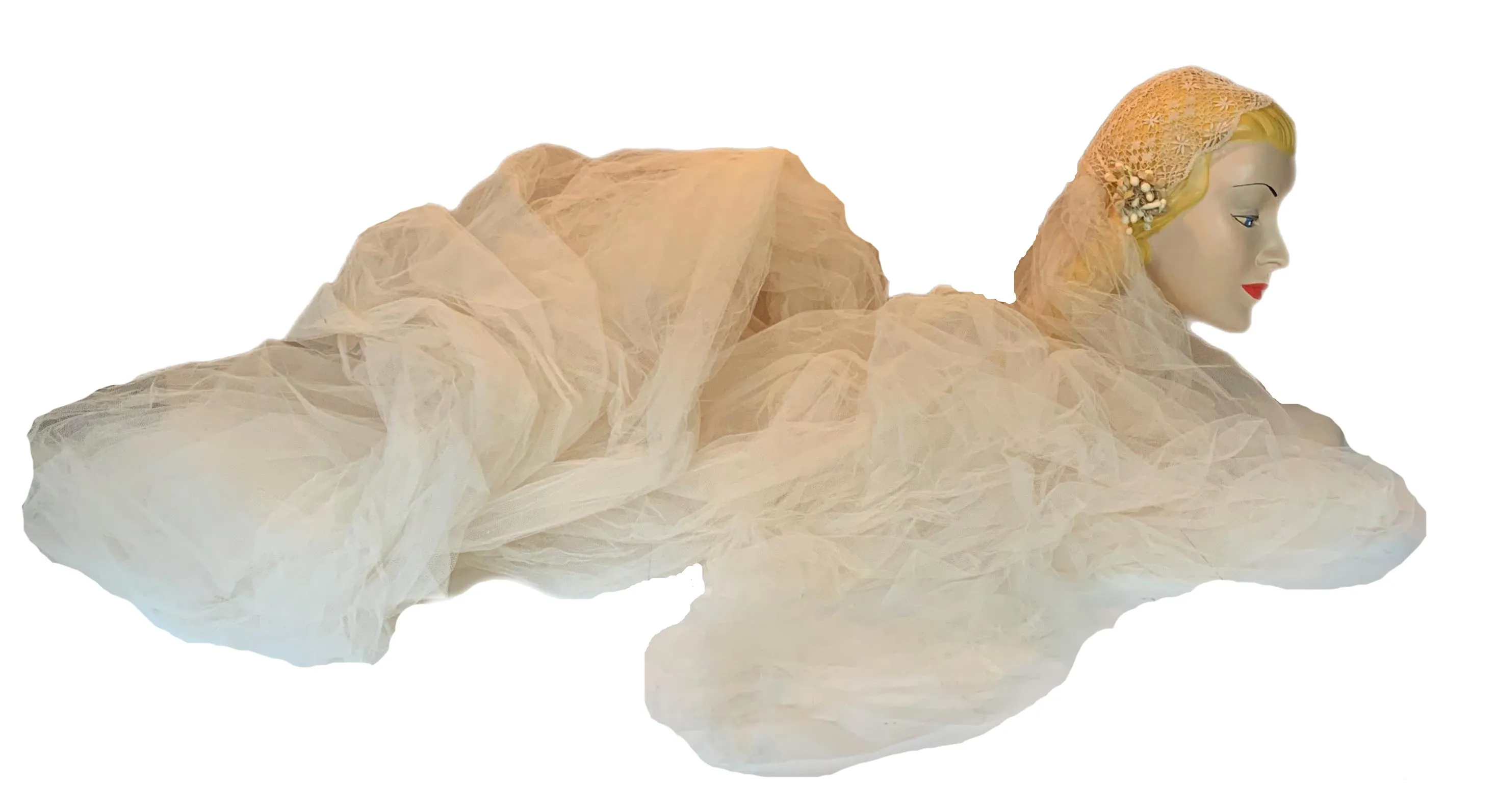 Glamorous Beaded Candlelight Silk Wedding Dress with Court Train, Headpieces, Fan, Shoes and Bible circa 1920s