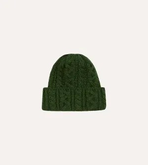 Green Wool Cable Knit Cap