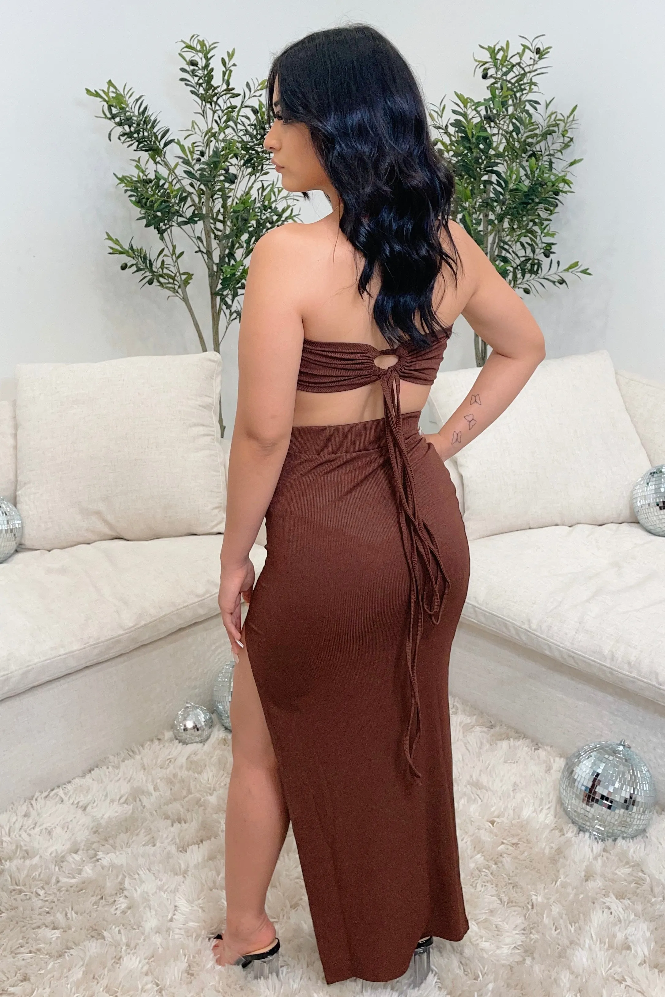 Ibiza Maxi Skirt Set (Brown)