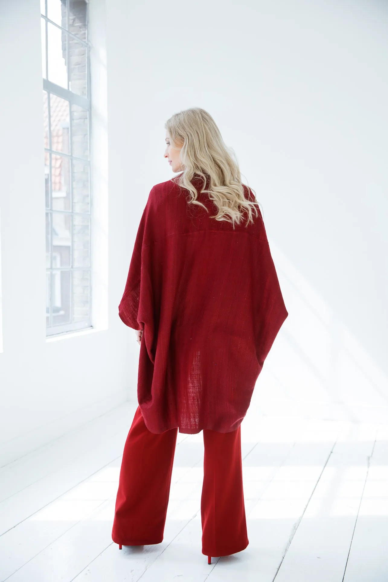 JIVA Wool Silk Kimono Fire