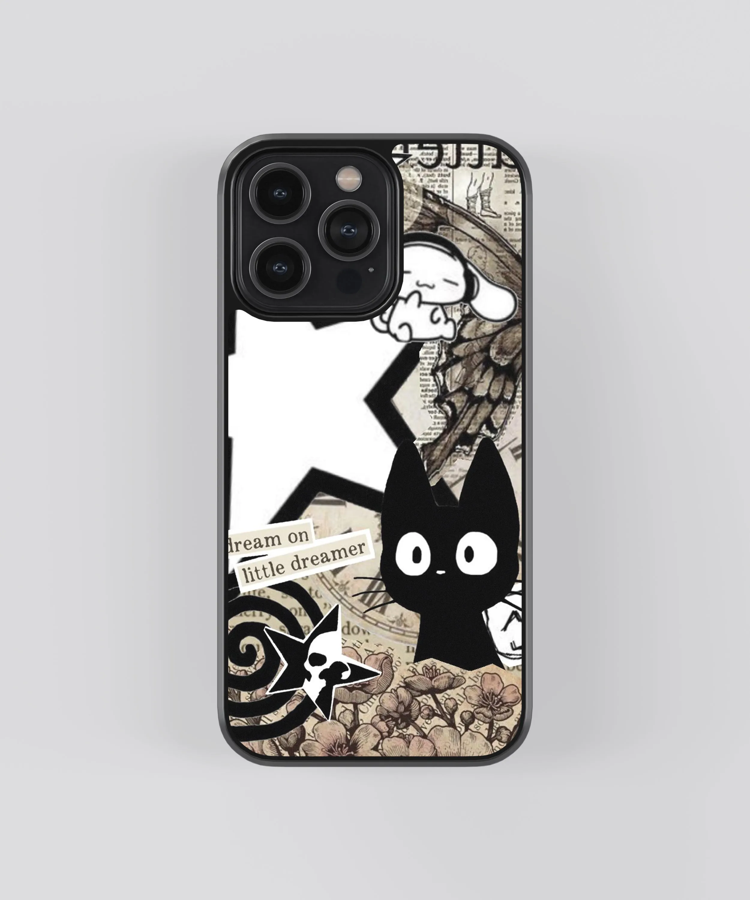 Kiki Cat Vintage Glass Phone Case Cover