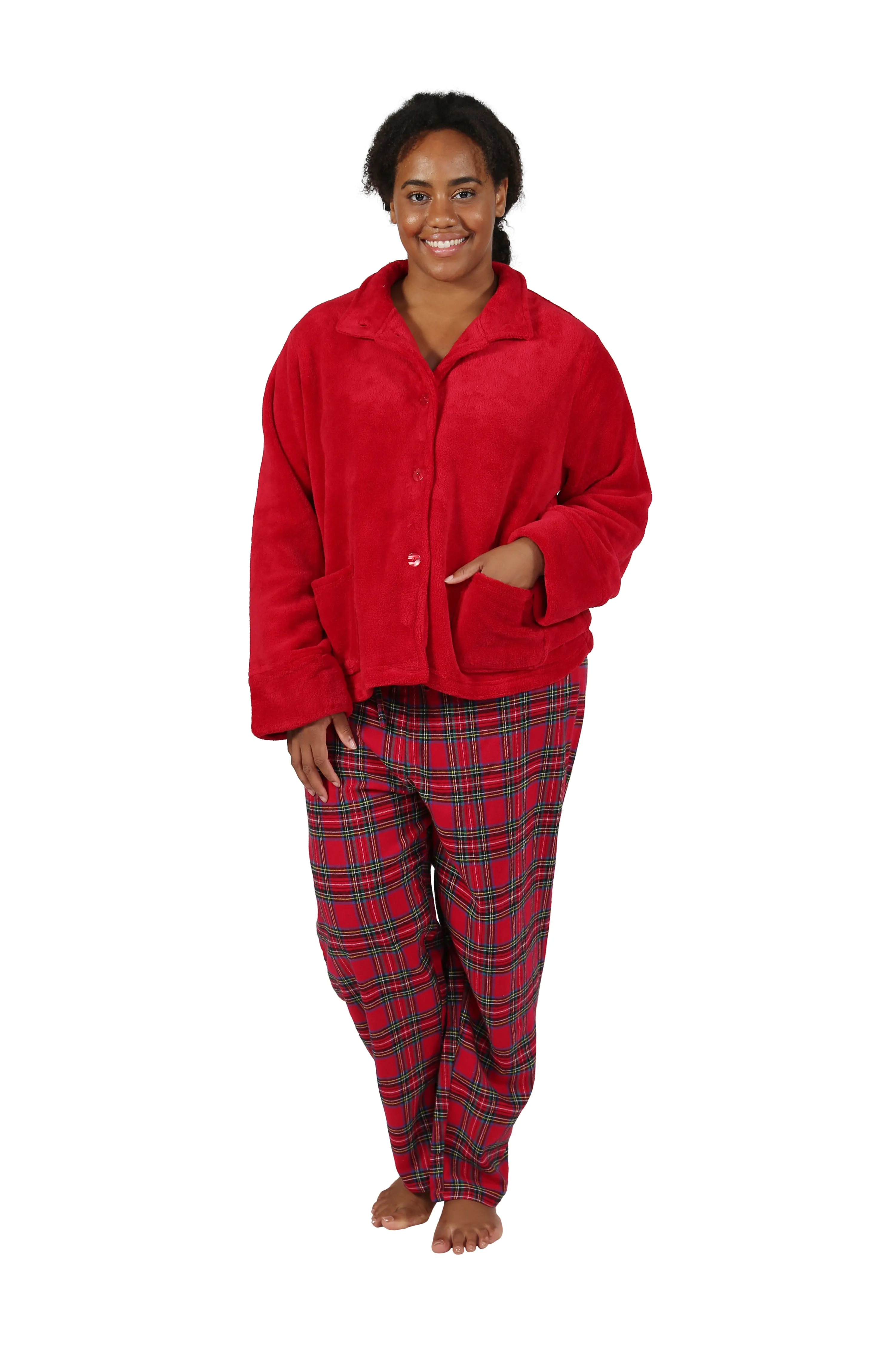 La Cera Plus Size Plush Bed Jacket