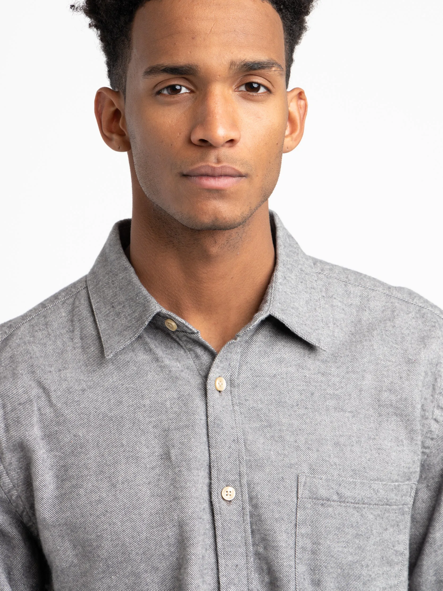 Light Grey Teca Flannel Shirt