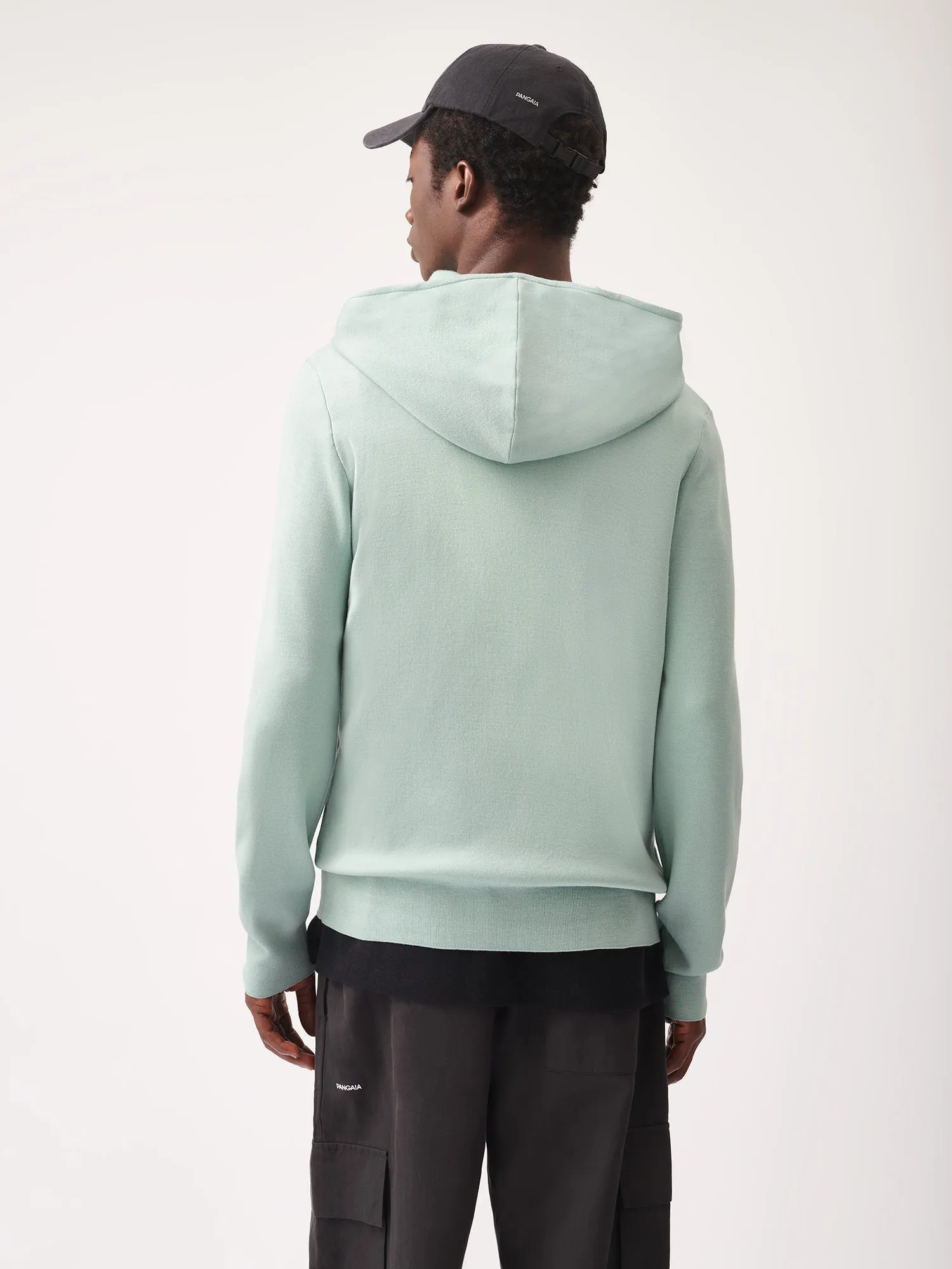 Mens Archive Regenerative Merino Wool Hoodie—eucalyptus blue