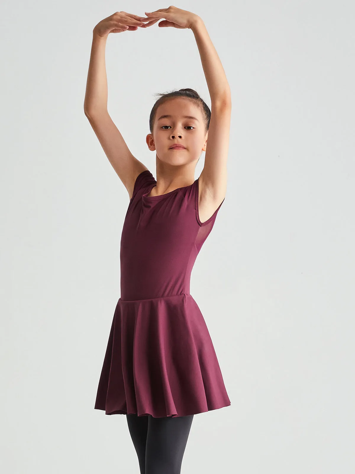 Mesh Back Cap Sleeve Skirted Leotard