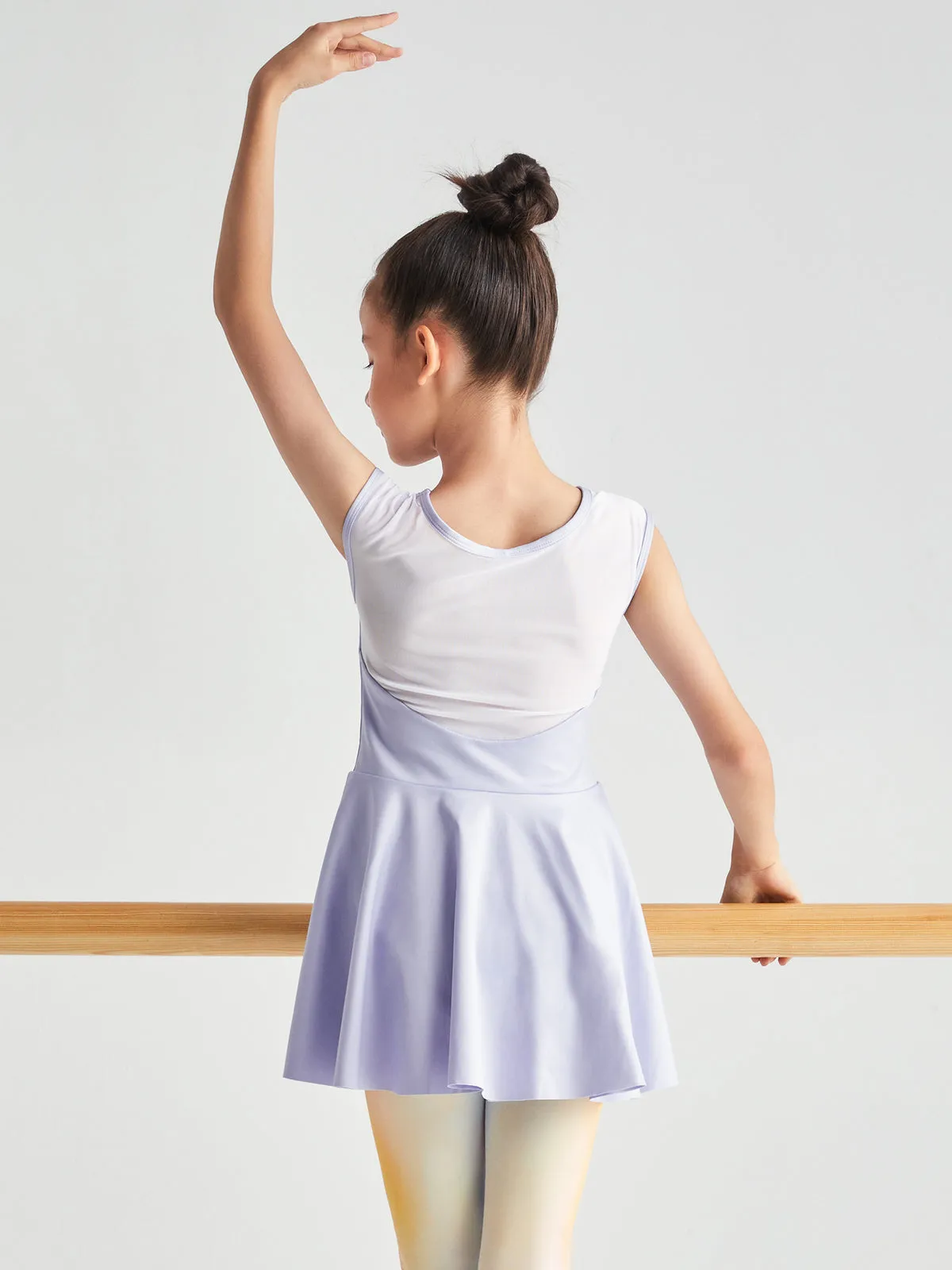 Mesh Back Cap Sleeve Skirted Leotard