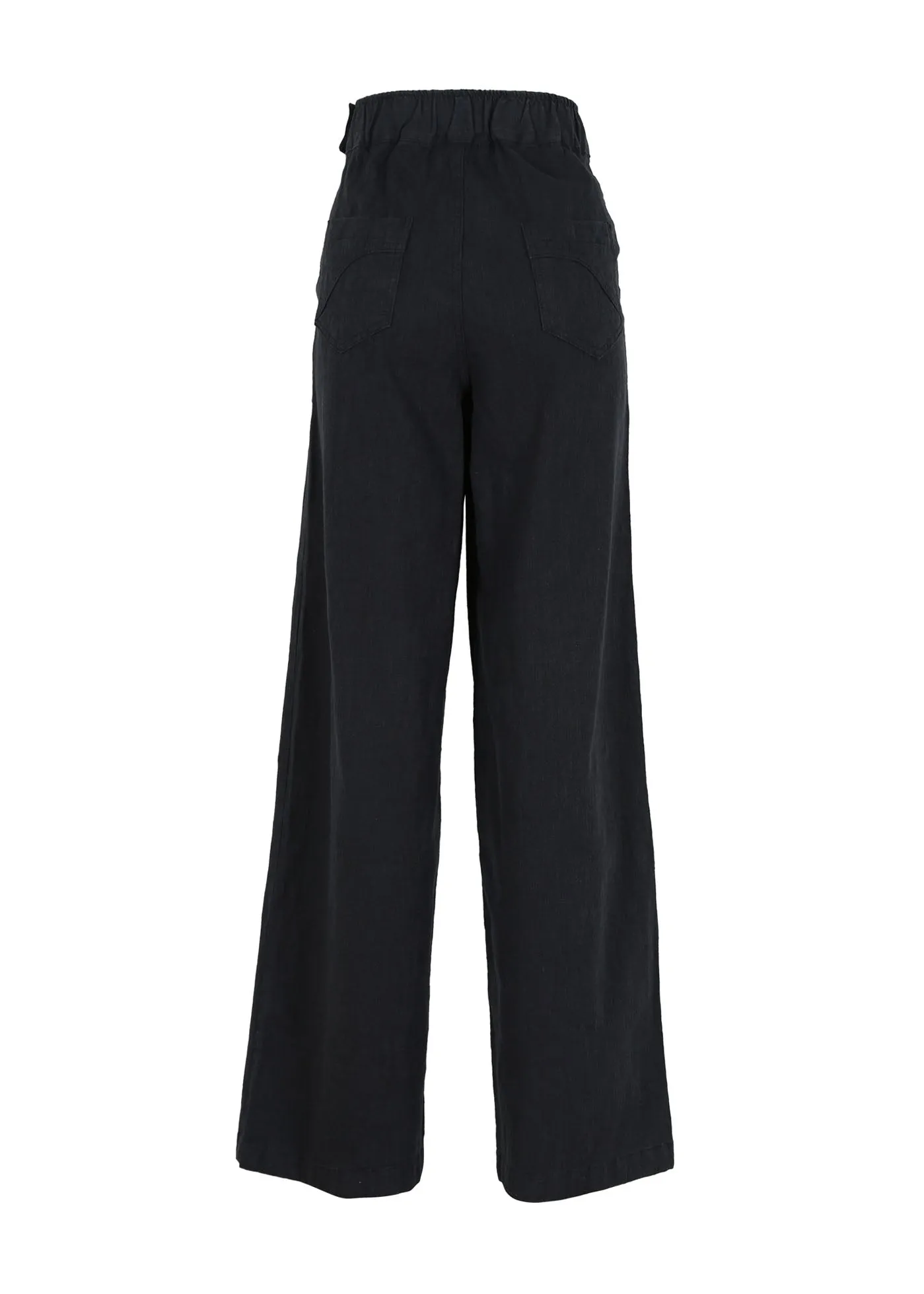 Peggy Isabella Long Pants Black Wash in Linen