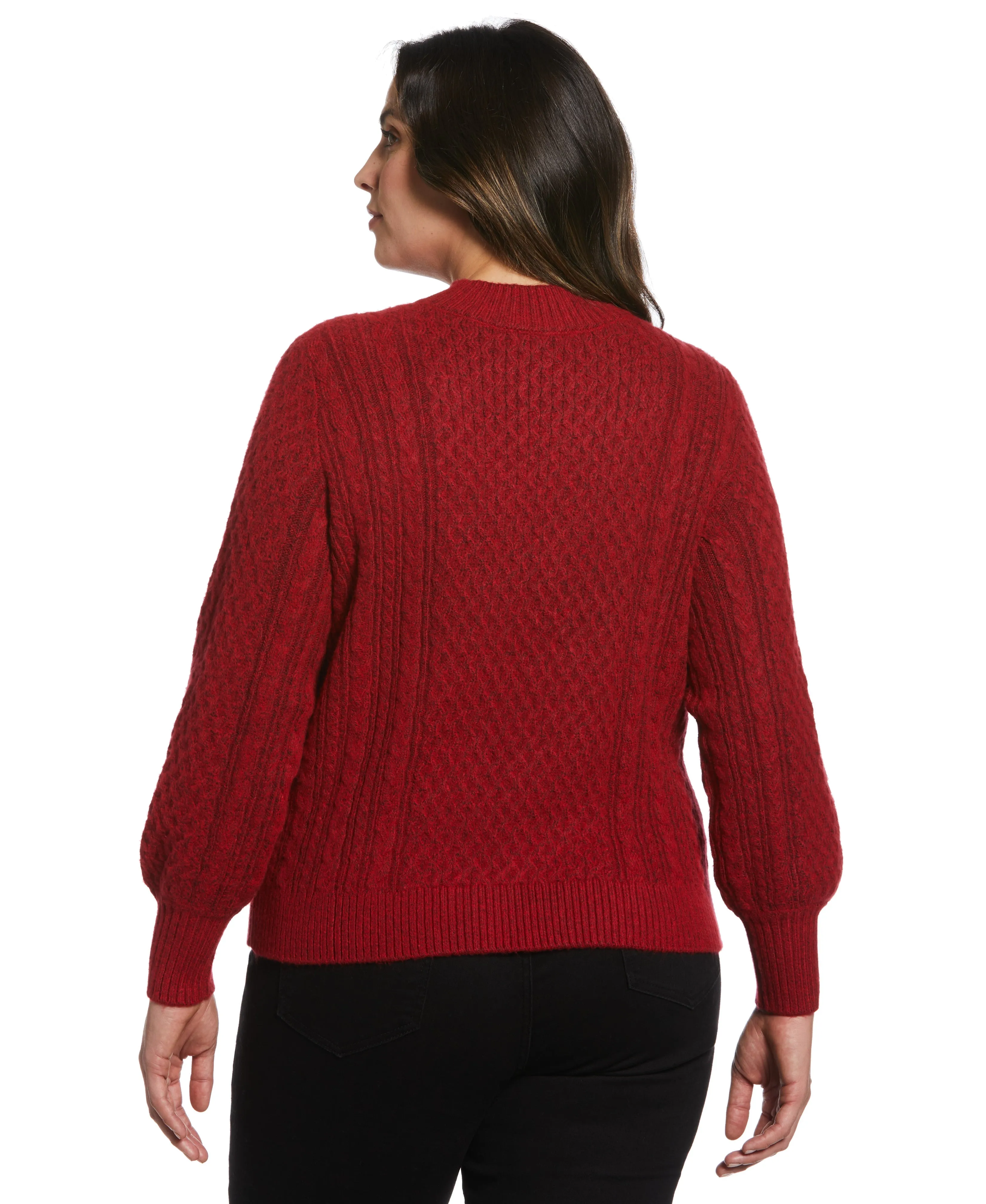 Plus Size Cut-Out Cable Knit Sweater