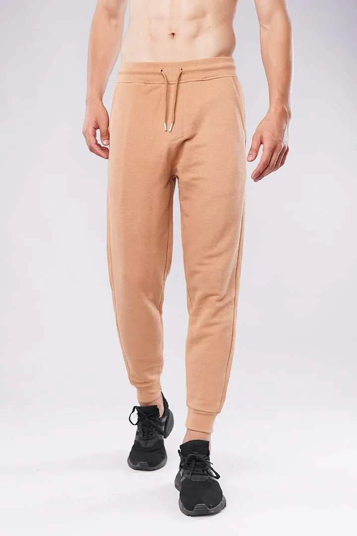 Safari Tan Pique Terry Jogger Pants