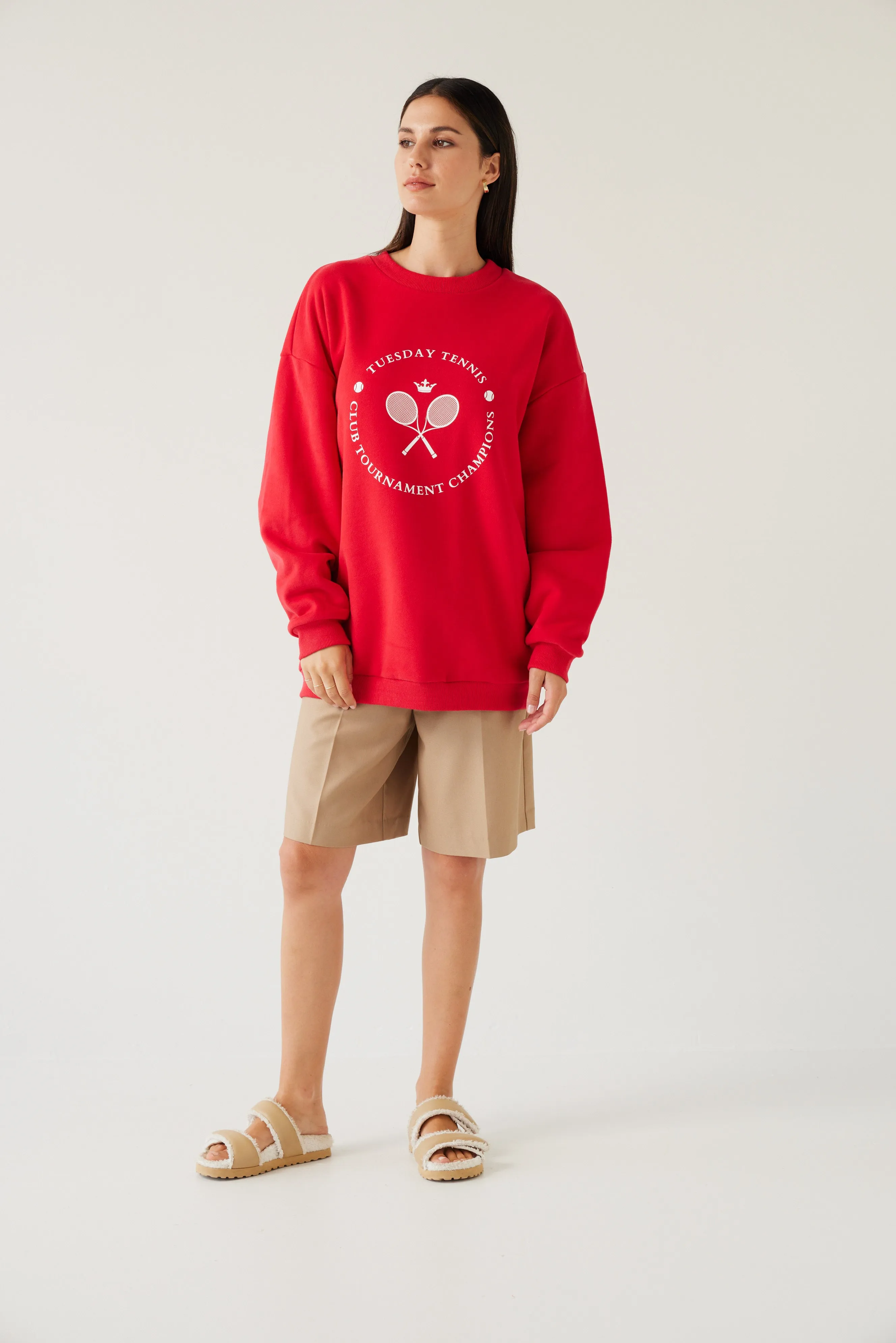 Sporty Sweatshirt | Cherry Red