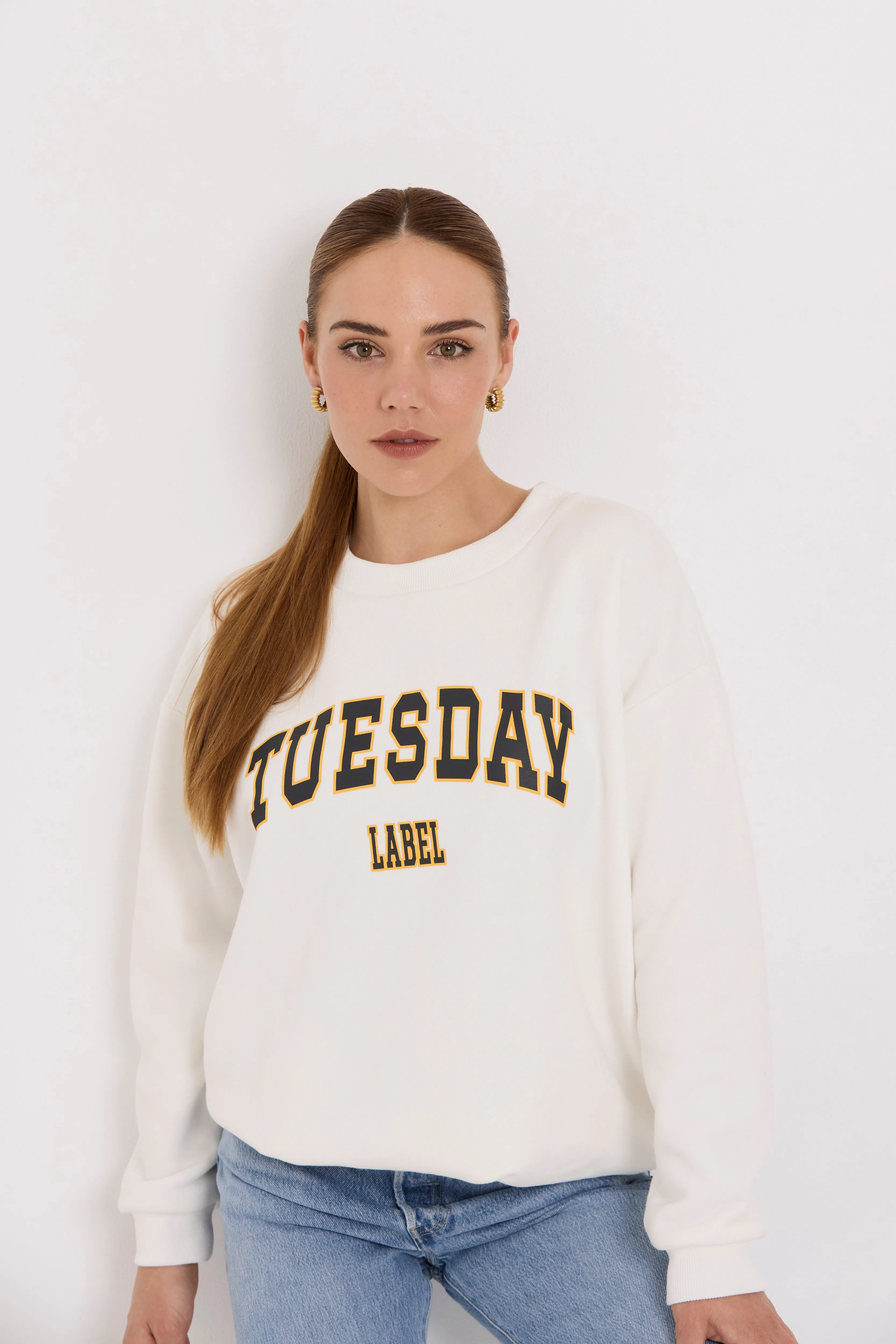 Sporty Sweatshirt | White/Print