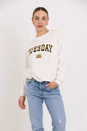 Sporty Sweatshirt | White/Print