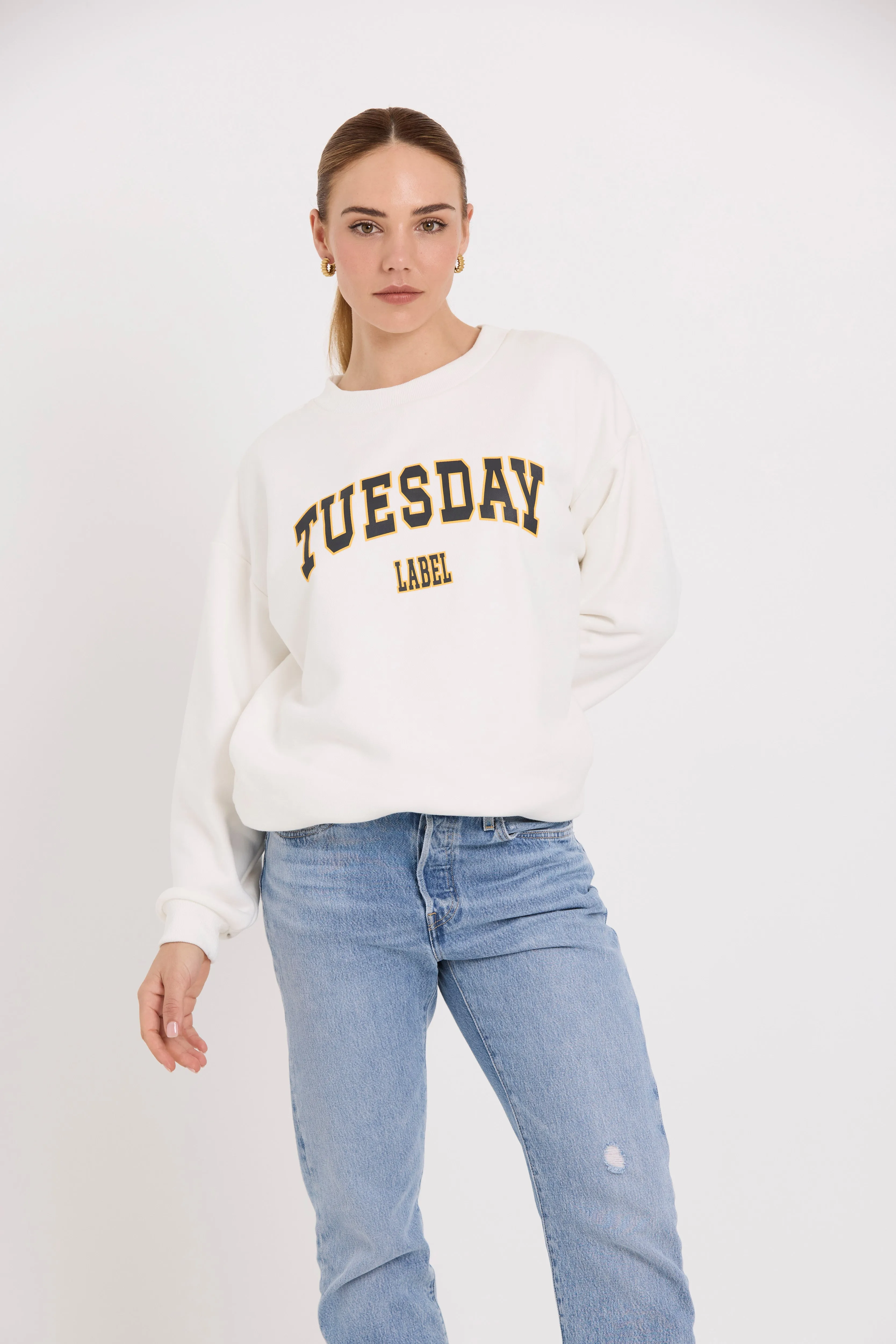 Sporty Sweatshirt | White/Print