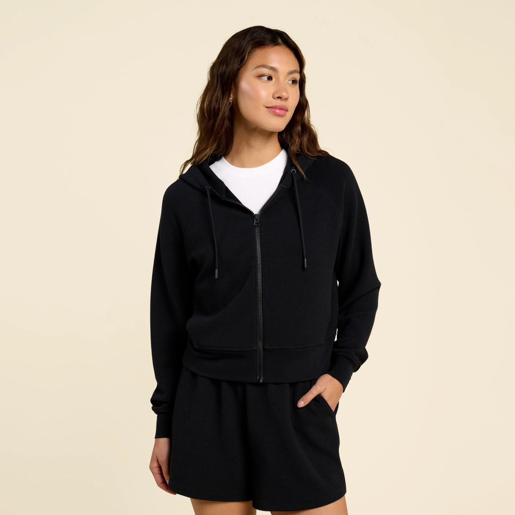 Sporty Waffle Zip Up