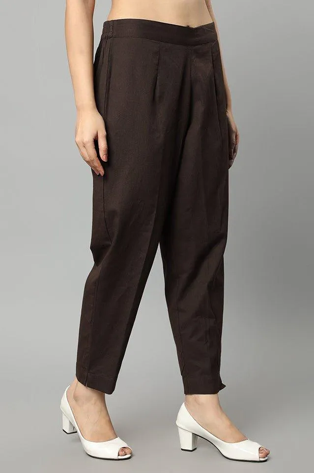 Straight Fit Chocolate Drainpipe Pants